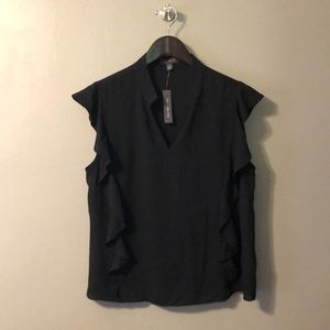 Ruffle Detail V neck Blouse